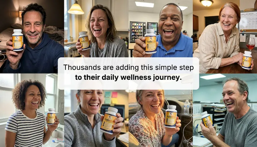 Happy SodaSlim customers holding the product
